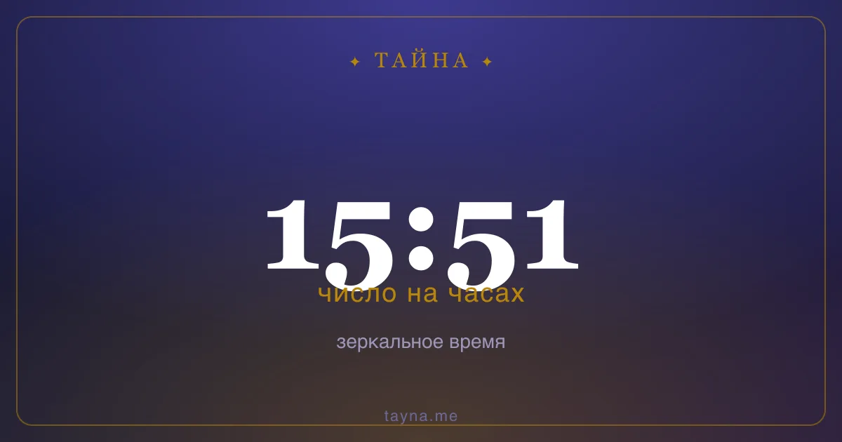 15:51 на часах — значение