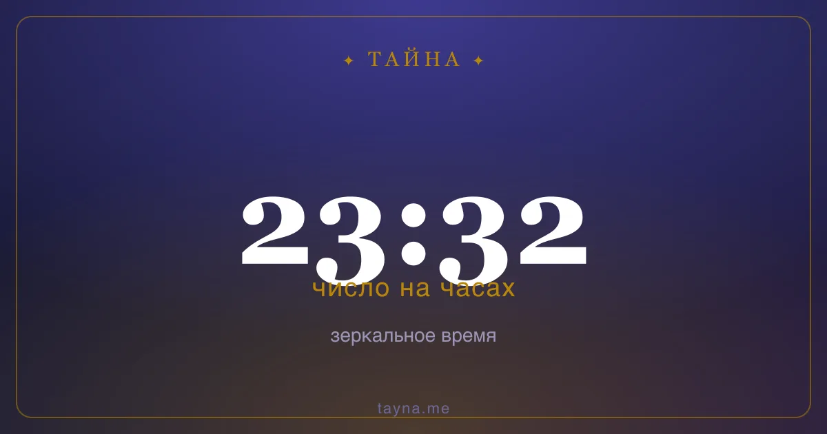 23:32 на часах — значение