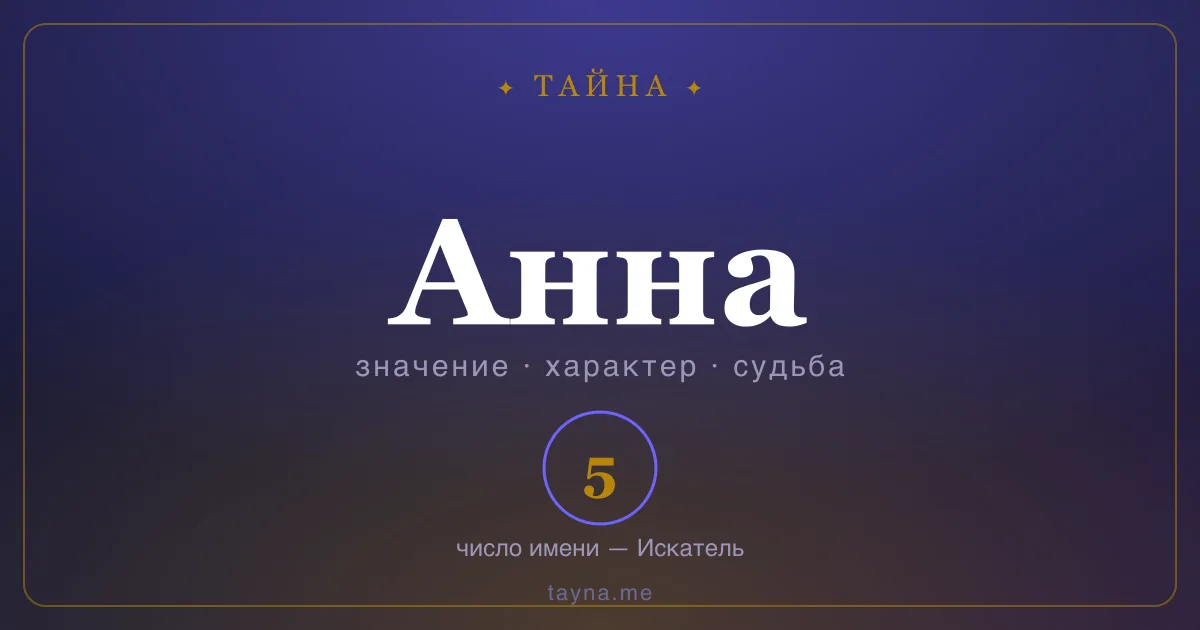 Имя Анна — значение, характер и число имени
