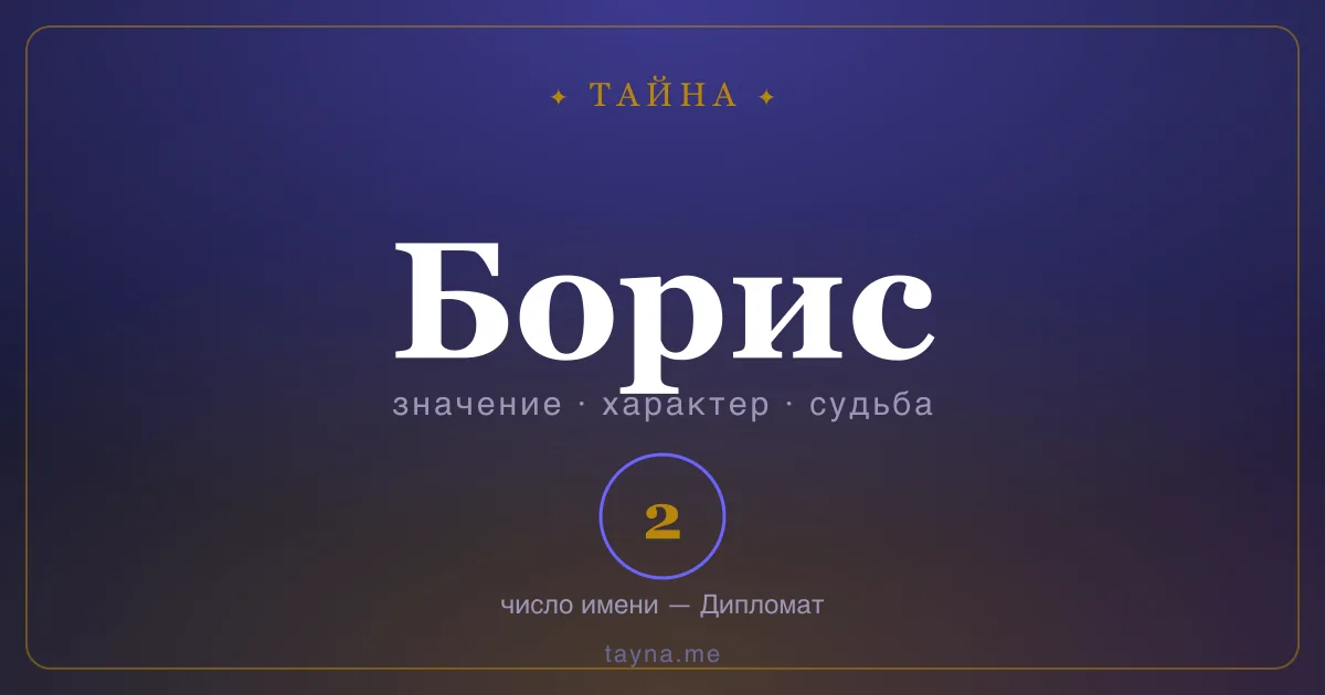 Имя Борис — значение, характер и число имени