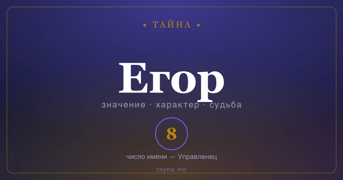Имя Егор — значение, характер и число имени