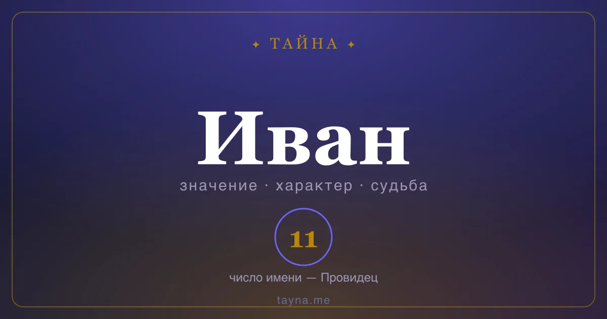 Имя Иван — значение, характер и число имени