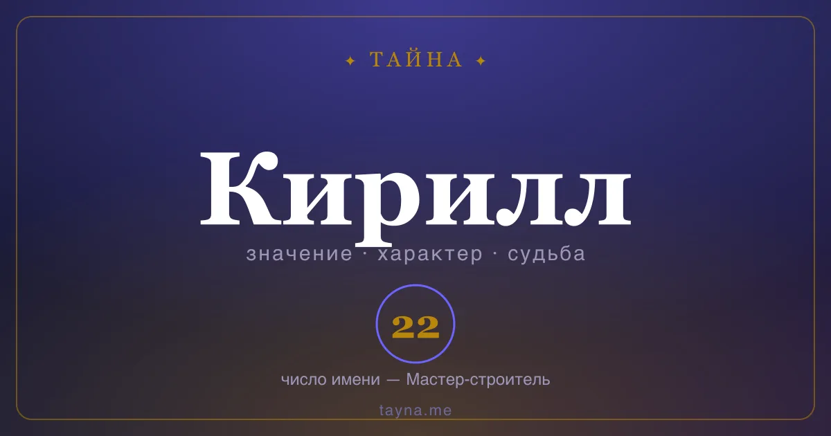 Имя Кирилл — значение, характер и число имени