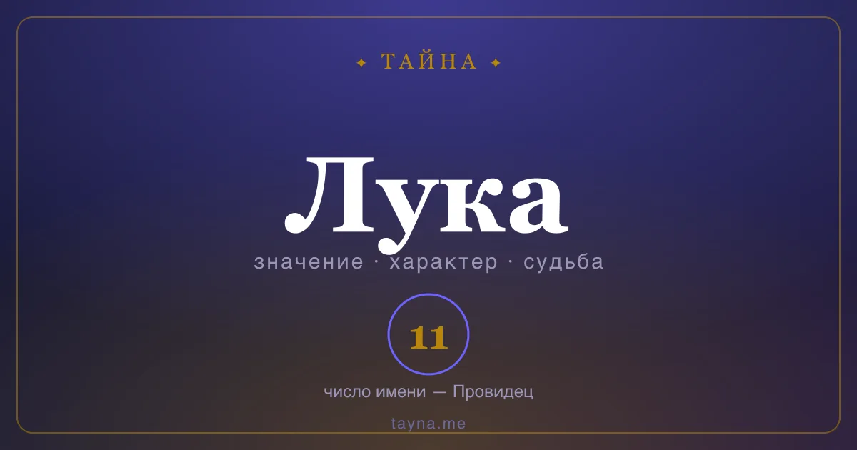 Имя Лука — значение, характер и число имени
