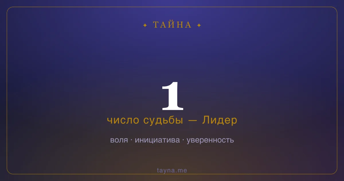 Число 1 в нумерологии — Лидер