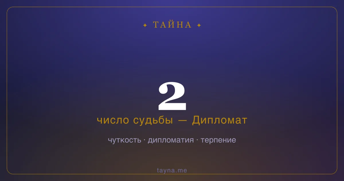 Число 2 в нумерологии — Дипломат
