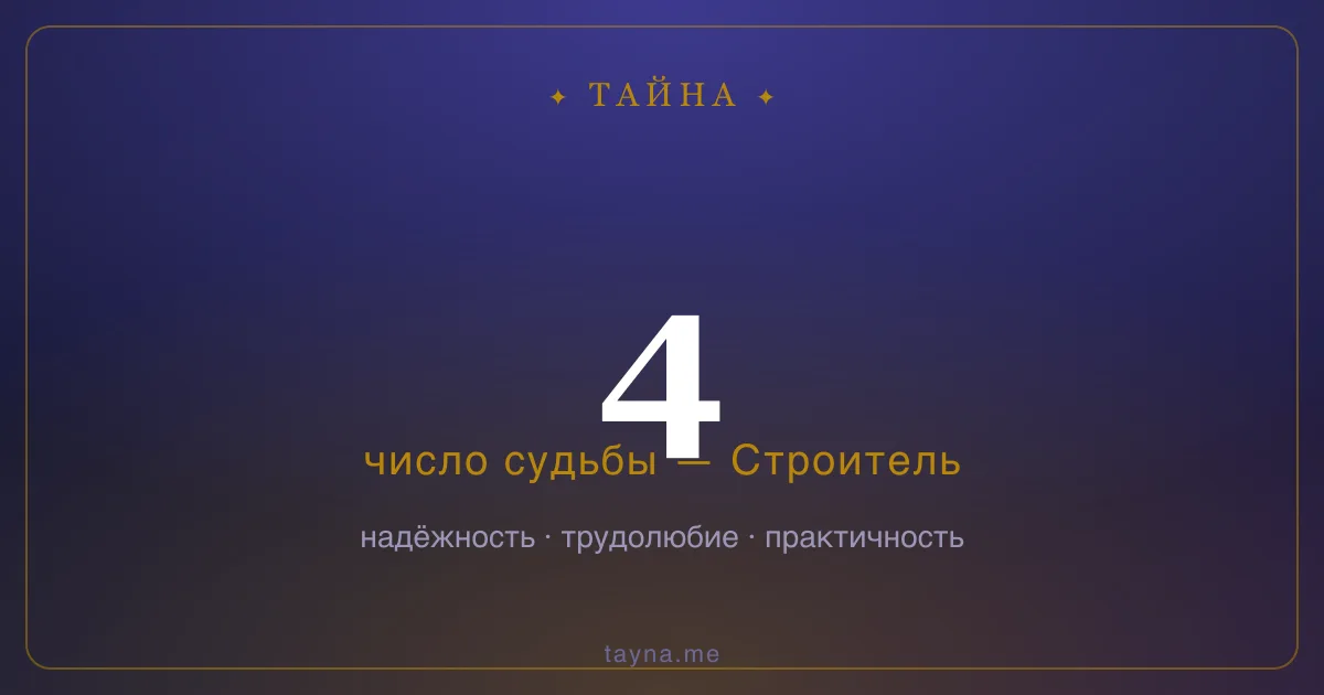 Число 4 в нумерологии — Строитель