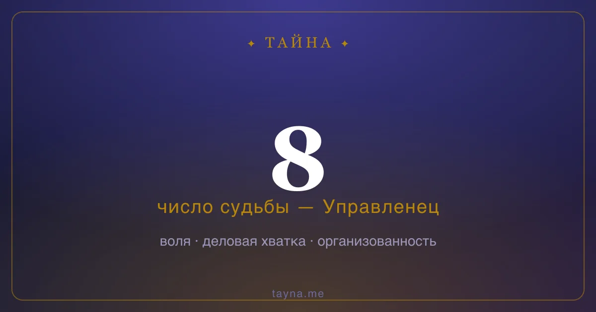 Число 8 в нумерологии — Управленец