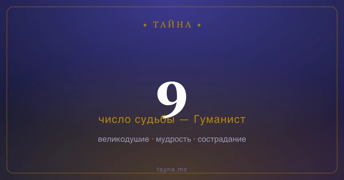 Число 9 в нумерологии — Гуманист