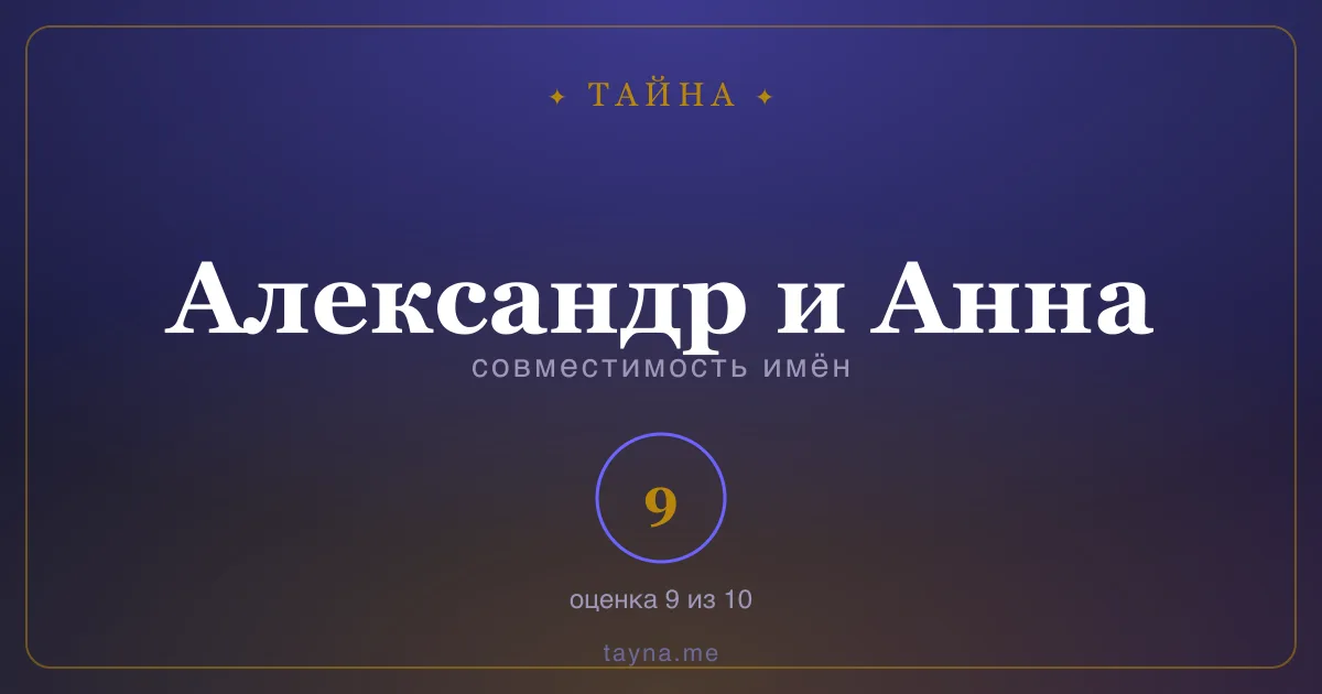 Совместимость имён Александр и Анна