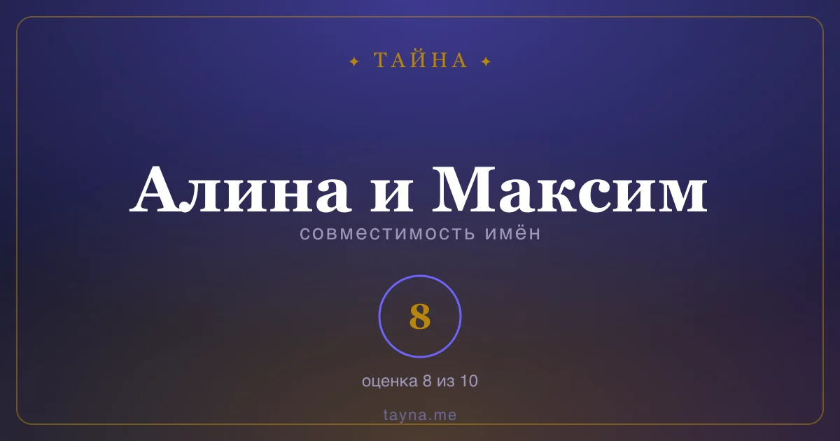 Совместимость имён Алина и Максим