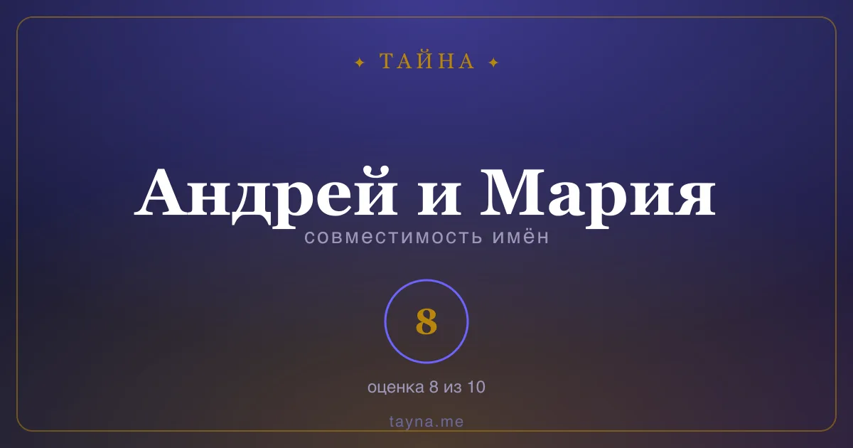 Совместимость имён Андрей и Мария