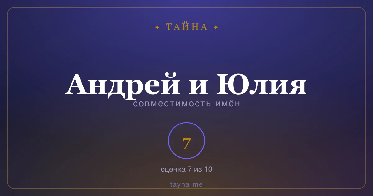 Совместимость имён Андрей и Юлия