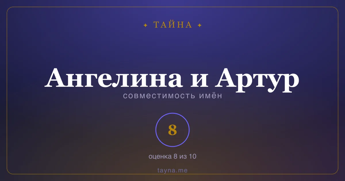Совместимость имён Ангелина и Артур