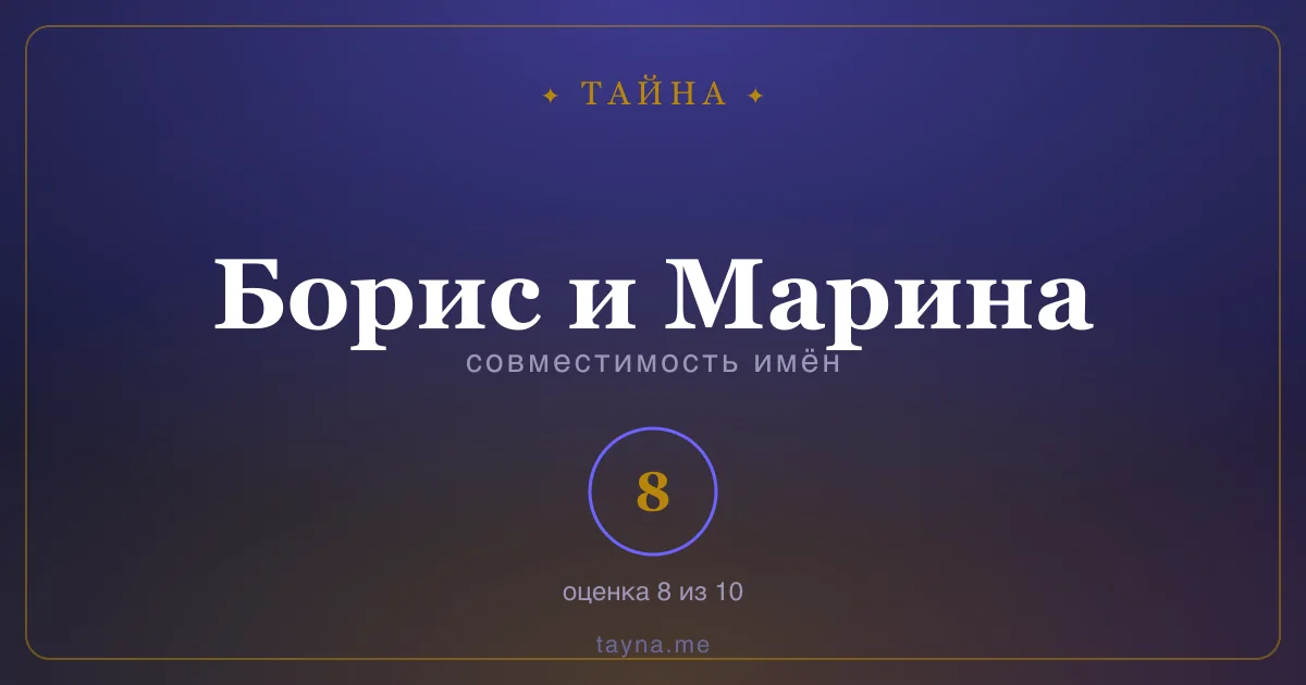 Совместимость имён Борис и Марина