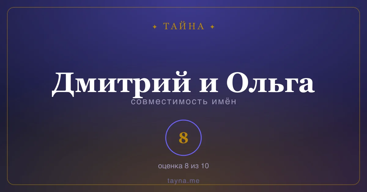 Совместимость имён Дмитрий и Ольга