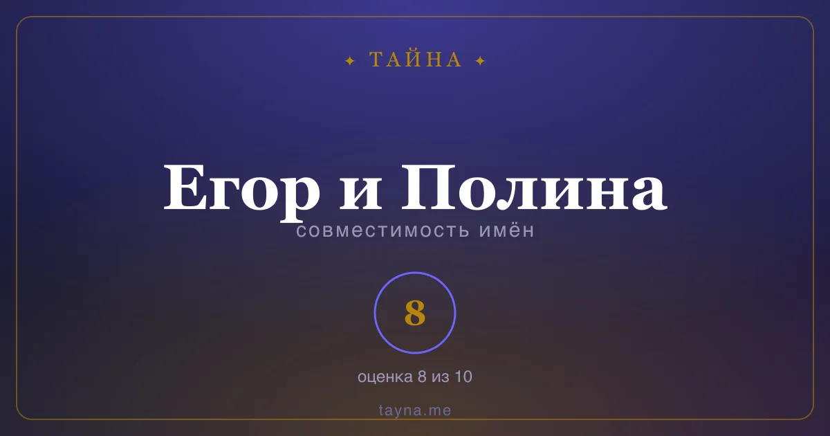 Совместимость имён Егор и Полина