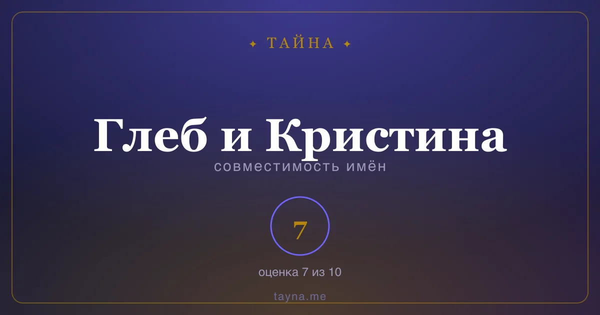 Совместимость имён Глеб и Кристина