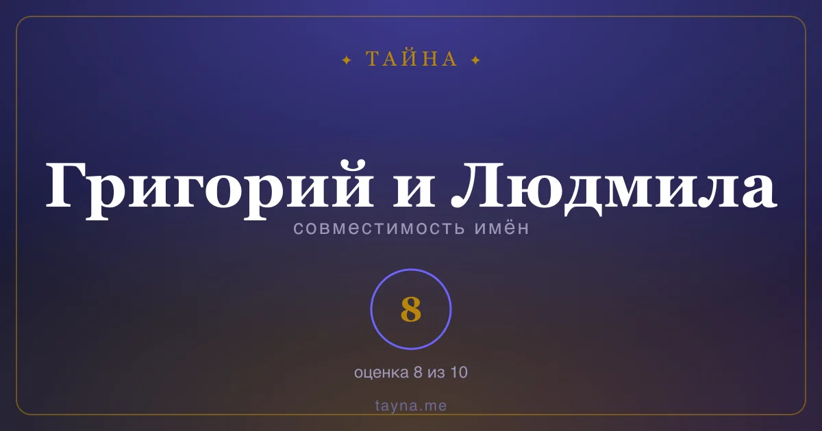 Совместимость имён Григорий и Людмила