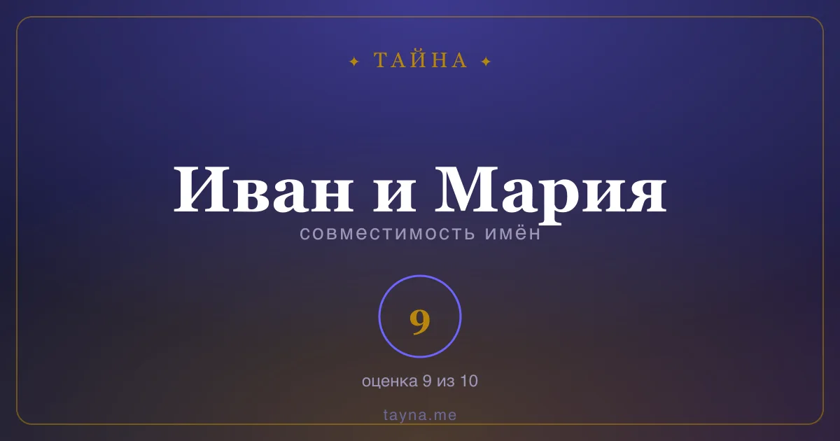 Совместимость имён Иван и Мария