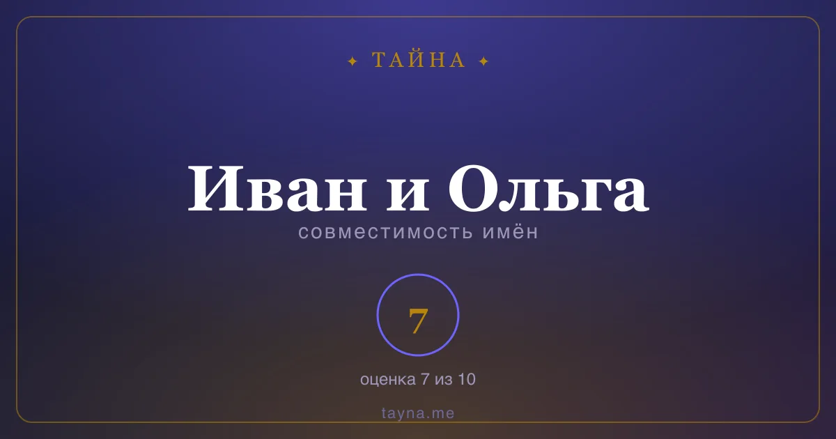 Совместимость имён Иван и Ольга
