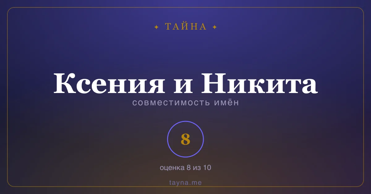 Совместимость имён Ксения и Никита
