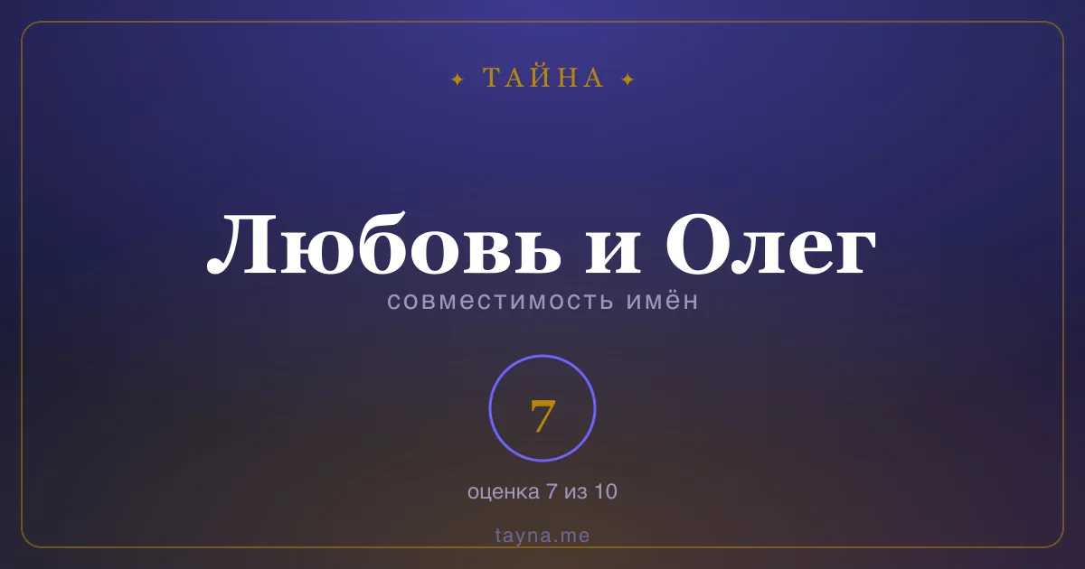 Совместимость имён Любовь и Олег