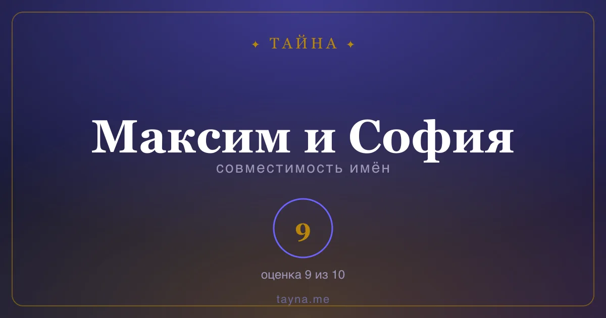 Совместимость имён Максим и София