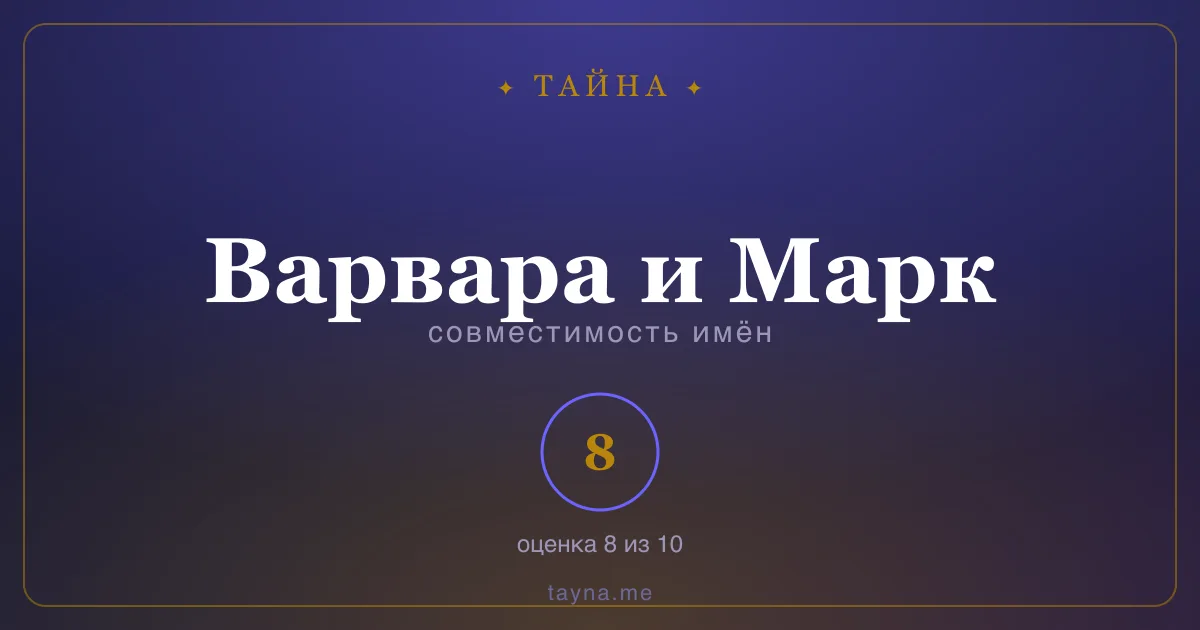 Совместимость имён Варвара и Марк