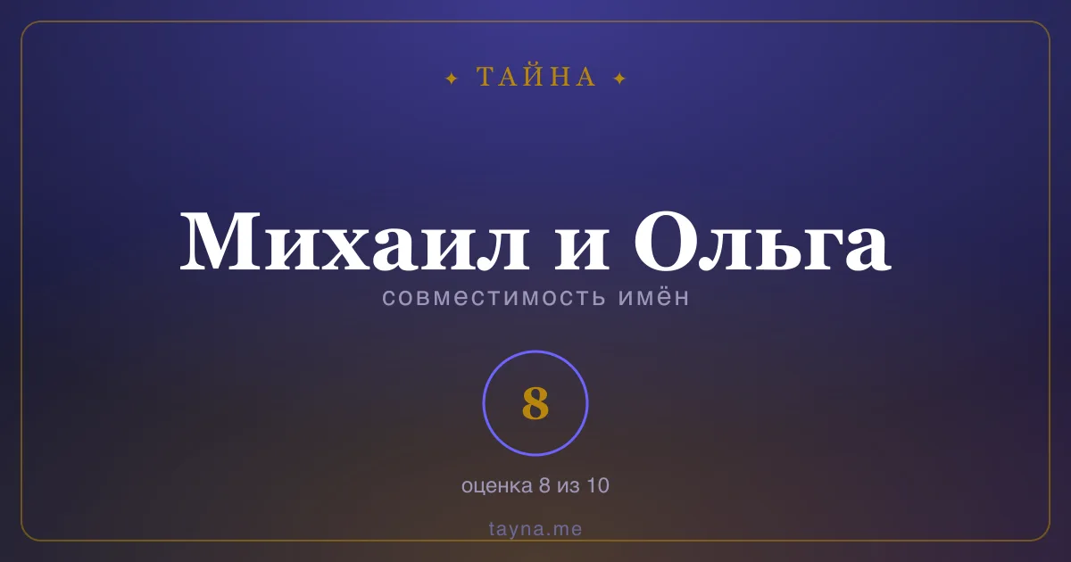 Совместимость имён Михаил и Ольга