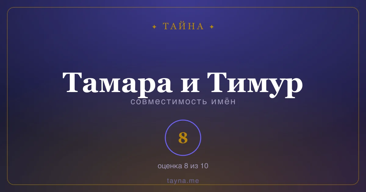 Совместимость имён Тамара и Тимур