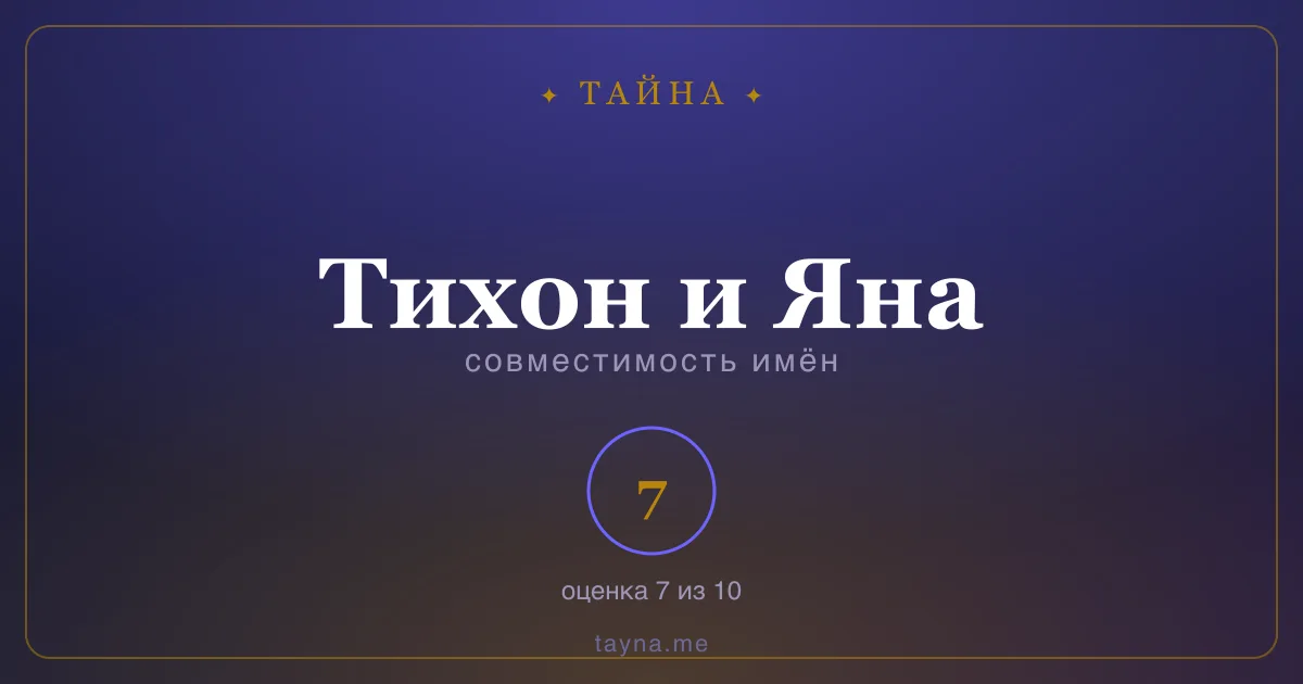 Совместимость имён Тихон и Яна